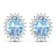 1.92ctw 14K White Gold Aquamarine and White Diamond Halo Earrings