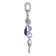 Rhodium Over Sterling Silver Oxidized Lapis Lazuli Dolphin and Starfish Pendant
