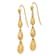 14k Yellow Gold Puff Diamond-Cut Teardrop Dangle Earrings