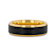 GASTON Gold Plated Tungsten Polished Beveled Ring with Brushed Black
Center 6mm