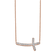 14K Rose Gold Lab Grown Diamond VS/SI GH, Sideways Cross 18 Inch Necklace