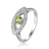 Peridot with Moissanite Accents Rhodium Over Sterling Silver Evil Eye
Halo Ring