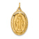 14k Yellow Gold Solid Polished and Satin Medium Oval Miraculous Medal Pendant