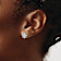 Rhodium Over 14k White Gold 10mm Fleur-De-Lis Stud Earrings with round Diamonds