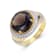 Smoky Quartz with Cubic Zirconia Accents 18K Yellow Gold Over Sterling
Silver Halo Ring, 5.99ctw