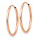 14k Rose Gold 7/8" Polished Endless Tube Hoop Earrings