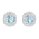 6mm Round Aquamarine 1/5 ctw Diamond Rhodium Over Sterling Silver Halo
Stud Earrings