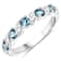 London Blue Topaz and White Topaz Sterling Silver 5 five Stone Band Ring