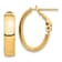 14k Yellow Gold 3/4" High Polished Oval Hoop Earrings