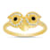 Black And White Cubic Zirconia 14k Yellow Gold Over Sterling Silver Owl
Ring 0.19ctw