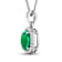 Green Zambian Emerald and White Diamond 14K White Gold Pendant with 18
inch Cable Chain 1.65ctw