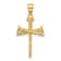 14K Yellow Gold Polished and Textured Nails Cross Pendant
