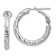 Rhodium Over 14k White Gold 7/8" Diamond-Cut Round Hoop Earrings