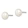 Sterling Silver White Freshwater Cultured Pearl 7-8mm Button Earrings