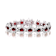 Ruby Color CZ Link Bracelet In Sterling Silver
