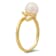 White Cubic Zirconia and 8mm Cultured Freshwater Pearl 14k Yellow Gold
Over Silver Cat Ring 0.10ctw
