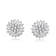 CZ Halo Stud Earrings In Sterling Silver