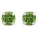 5mm Cushion Peridot Rhodium Over 10k White Gold Stud Earrings