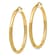 14k Yellow Gold 1 3/4" Satin and Diamond-Cut Round Hoop Earrings