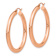 14k Rose Gold Polished 1 9/16" Tube Hoop Earrings