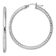 Rhodium Over Sterling Silver 3.00mm Diamond-cut Hoop Earrings