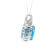25.46 Ctw Blue Zircon and 1.04 Ctw White Diamond Pendant in 14K WG