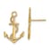 14k Yellow Gold Polished Textured Anchor with Rope Stud Earrings