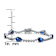 Sapphire Color CZ Pear Shape Tennis Bracelet In White Rhodium Over Brass
