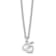 Rhodium Over Sterling Silver Letter E  Initial Necklace