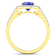 1.8ctw Violet Tanzanite and Diamond 14K Yellow Gold Halo Ring