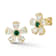 Rachel Zoe Green and White CZ Flower Stud Earrings in 14K Gold Over
Sterling Silver