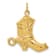 14k Yellow Gold Textured Boot Charm Pendant