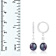 7-8mm Black Cultured Freshwater Pearl and Cubic Zirconia Rhodium Over
Sterling Silver Earrings