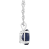 7x5mm Oval Sapphire 14k White Gold Pendant With Chain