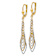 14k Two-tone Polished and Diamond-Cut Oval Dangle Earrings