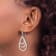 Sterling Silver Polished and Diamond-cut Triple Teardrop Dangle Earrings