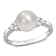 Freshwater Pearl And Diamond Statement Ring In Sterling Silver