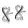 Rhodium Over 14k White Gold Black and White Diamond Infinity Heart Stud Earrings