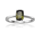 Rectangular Cushion Green Tourmaline Sterling Silver Solitaire Ring, 0.85ct
