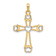 14K Two-tone Gold  Diamond-Cut Cross with Hearts Pendant