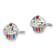 Rhodium Over Sterling Silver Childs Enamel Cupcake Post Earrings