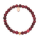 Rose Stainless Steel Polished Red Jade Stretch Bracelet
