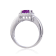 Lab Created Purple Sapphire with White Topaz Accents Sterling Silver
Halo with Split Shank Ring