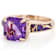 Amethyst Asscher And Purple Turquoise Inlay Ring In 18K Rose Gold Over
Sterling Silver 3.15ct