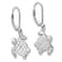 Rhodium Over Sterling Silver Polished Blue Crystal Turtle Dangle Earrings