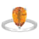 12x8mm Pear Shape Citrine and 1/10 ctw Diamond Rhodium Over Sterling
Silver Ring