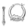 Rhodium Over Sterling Silver Polished Dolphin Round Hoop Earrings