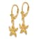 14k Yellow Gold Textured Starfish Dangle Earrings