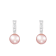 8-8½mm Pink Cultured Freshwater Pearl and Cubic Zirconia Rhodium Over
Sterling Silver Earrings