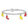Sterling Silver Polished and Enameled Dolphins Children's 6-inch Bracelet